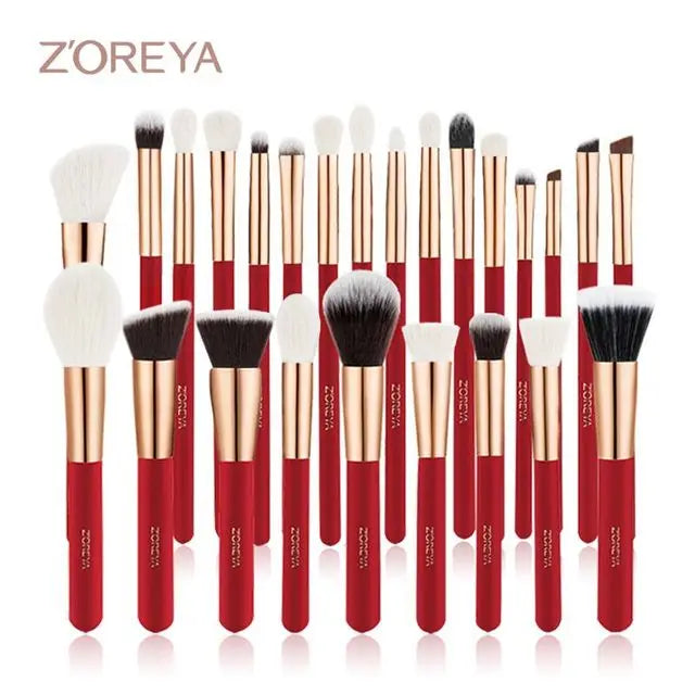 ZOREYA Black Makeup Brushes Set Natural Hair Brushes Foundation Powder Eyebrow Contour Eyeshadow Make Up Brushes maquiage