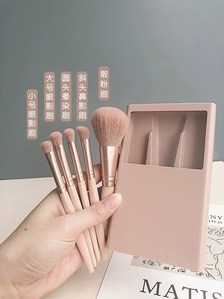 Morandi Portable Upgraded Makeup Brush with Small Mirror Cover