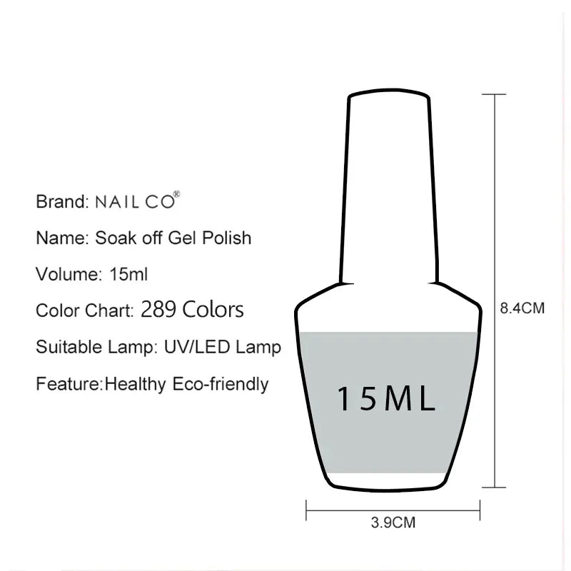 NAILCO 15ml Gel Nail Polish Semi-permanent Hybrid Varnish Black Red Color Gel Polish Nail Art UV Nail Supplies For Professionals
