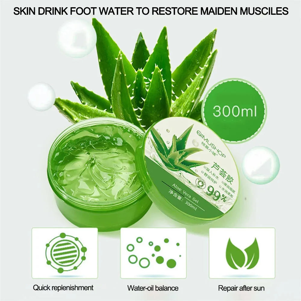 99% Aloe Vera Gel Moisturing Skin Face Cream Shrink Pores Day Cream Skincare Sleeping Mask Korean Skin Care Products  300g