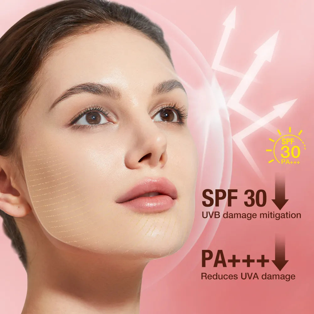 O.TWO.O 3pcs Makeup Set 3 In 1 Lipstick Blush Stick SPF 30PA+ Face Setting Powder Face Primer Makeup Base Cosmetics Kit