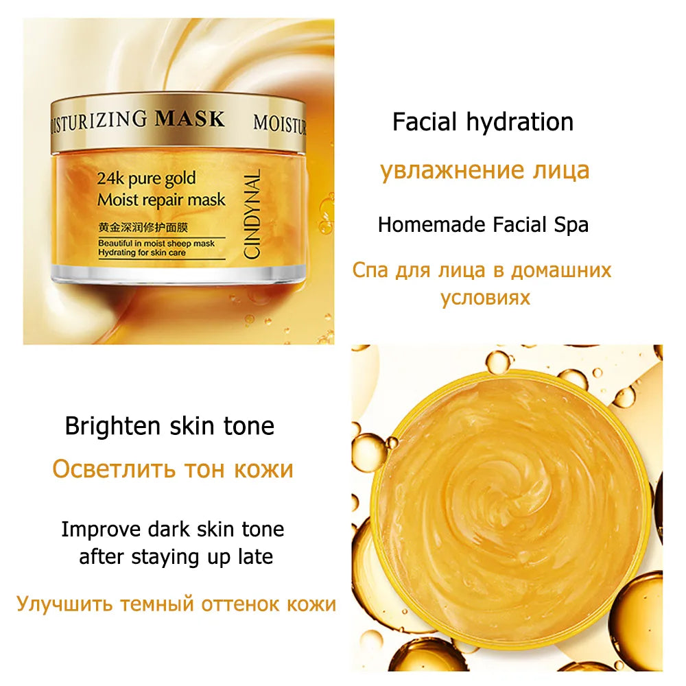 24k Gold Facial Skin Care Set Moisturizing Repair Sleep Mask Acne Facial products kit Mask Anti Wrinkle Essence Korean Cosmetics