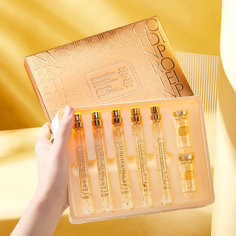 Elastic Gold Protein Peptide Set Lifting and Tightening Fading Wrinkle Beauty Salon Set Gold Thread Carving