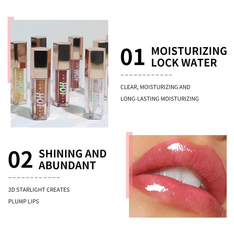 Cappuvini Mirror Water Lip Gloss Transparent Moisturizing Lip Oil Liquid Lipstick Plumping Sexy Lip Tint Makeup Korean Cosmetics