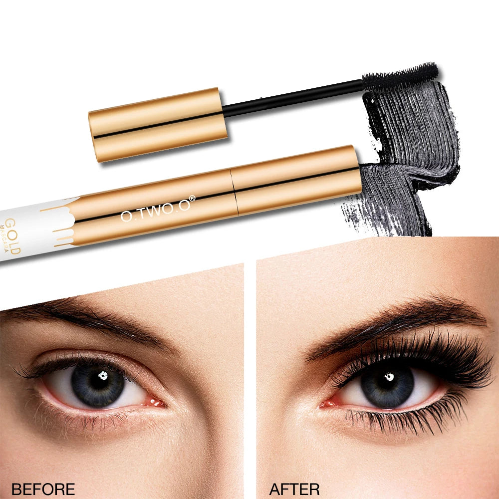 O.TWO.O Mascara Eyebrow Pencil Makeup Set Waterproof Long-lasting Black Mascara Ultra Skinny Brow Pencil 2pcs Cosmetics Full Set