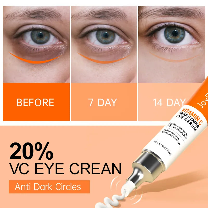 JoyPretty Vitamin C Eye Cream Anti Dark Circles Eye Bag Firmness Moisturizing Whitening Massager Wrinkle Eye Serum Beauty Health