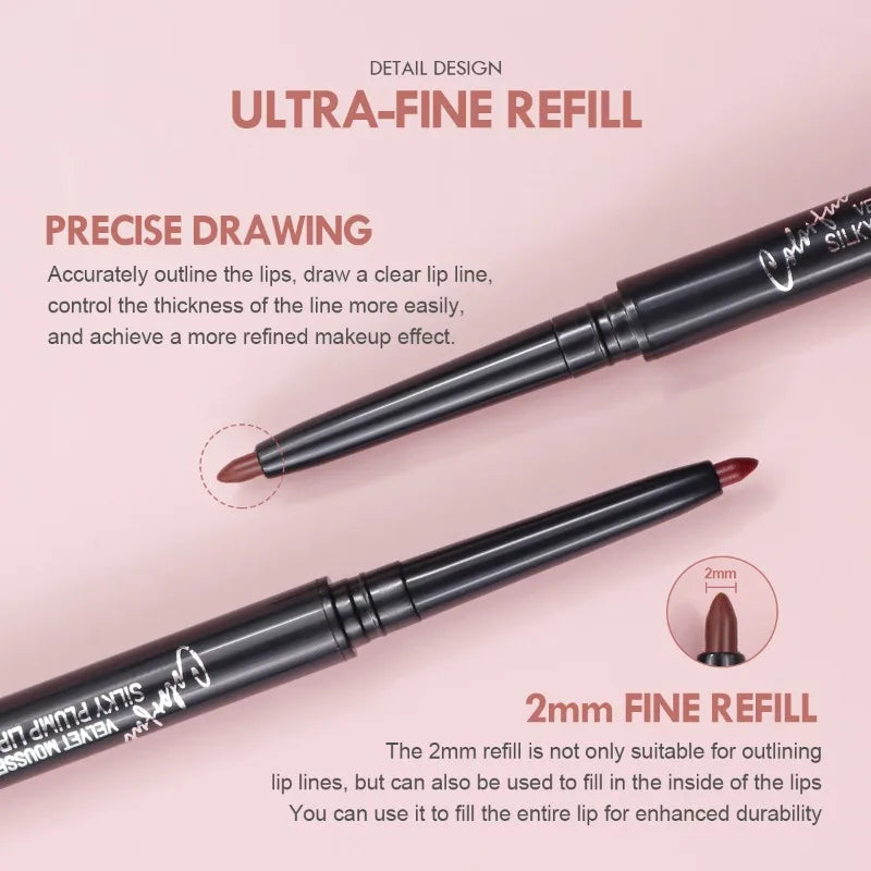 1PC Lipliner Pencil Lip Makeup Sexy Red Matte Contour Tint Lipstick Pen Waterproof Long Lasting non-stick cup Lip Liner Cosmetic