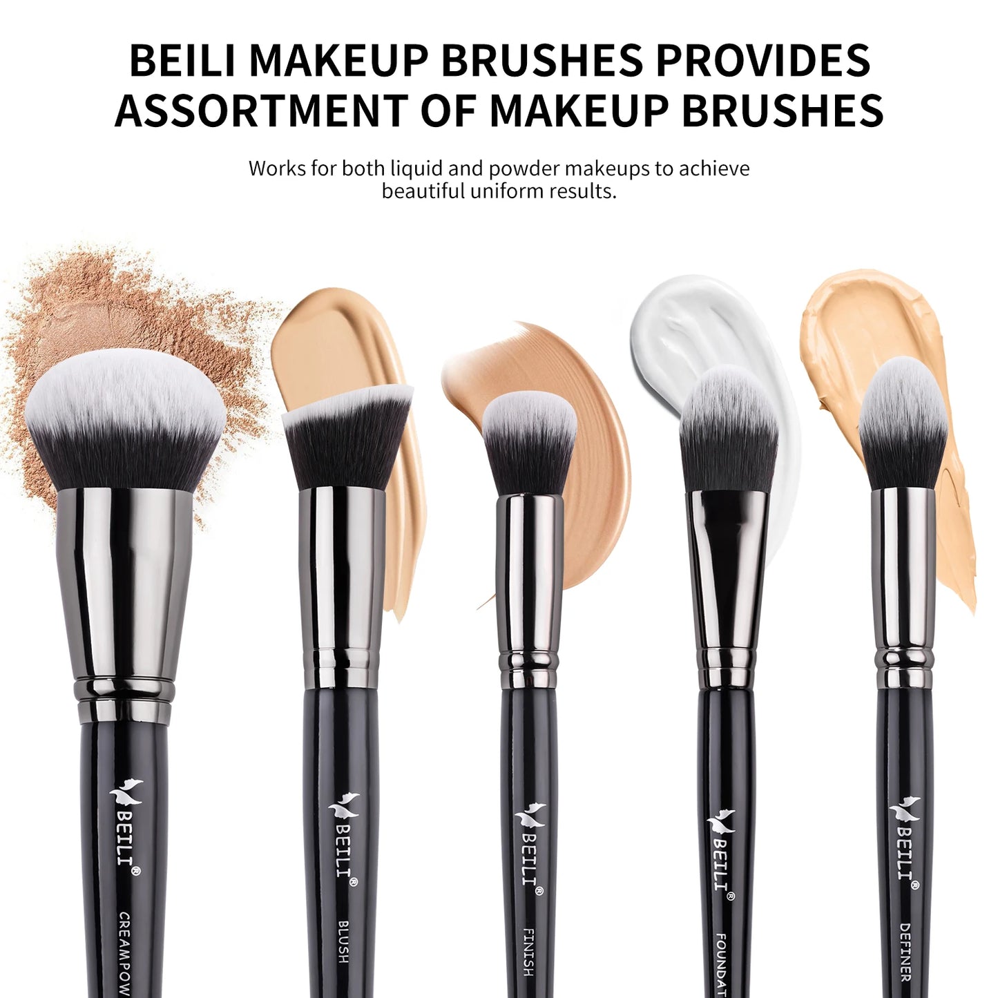 BEILI Brushes 25pcs Makeup Brush Set Cosmetic Foundation Brush Kit Eyeshadow Powder Blush Concealer Make Up Tool
