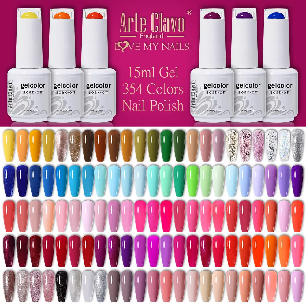 Arte Clavo 15ml Gel Nail Polishes Pink Nude Hybrid Nail Gel Lak Manicure Semi-permanent Enamels Varnish For UV LED Nail Supplies