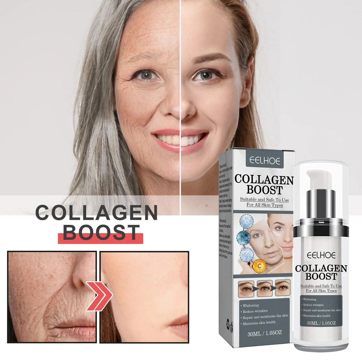 30ml Collagen Boost Serum Anti-Aging Dark Spot Corrector Wrinkle Cream Women Face Skin Care