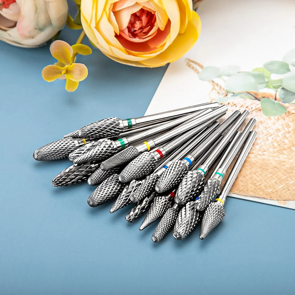 LadyMisty Ceramic Tungsten Nail Drill Bit Milling Cutter For Manicure Pedicure Nail Files Buffer Nail Art Equipment Accessory