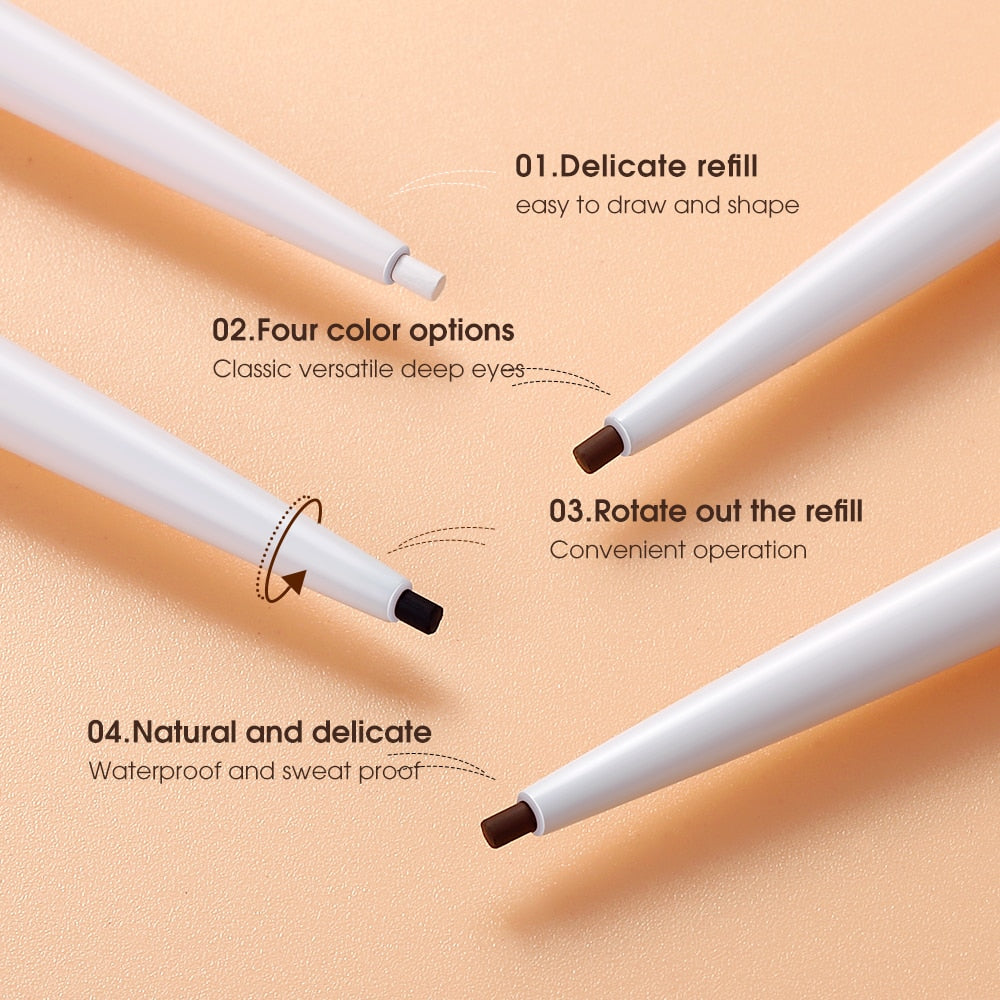 O.TWO.O Eyeliner Gel Pencil Eye Liner Pen 4 Colors 1.0MM Ultra-fine Smooth Waterproof White Brown Eyeliner Pen Makeup for Eyes