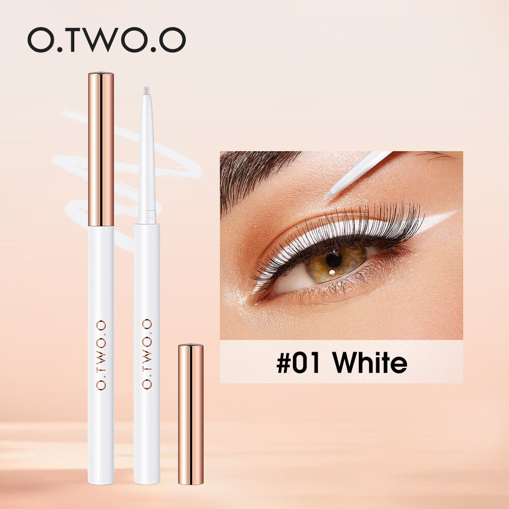 O.TWO.O Eyeliner Gel Pencil Eye Liner Pen 4 Colors 1.0MM Ultra-fine Smooth Waterproof White Brown Eyeliner Pen Makeup for Eyes